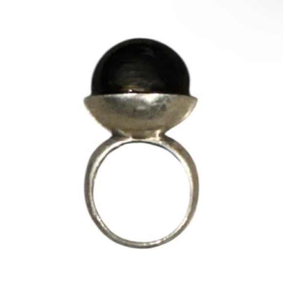 Authentic Tous designer 925 Sterling silver onyx ring - Picture 3 of 6